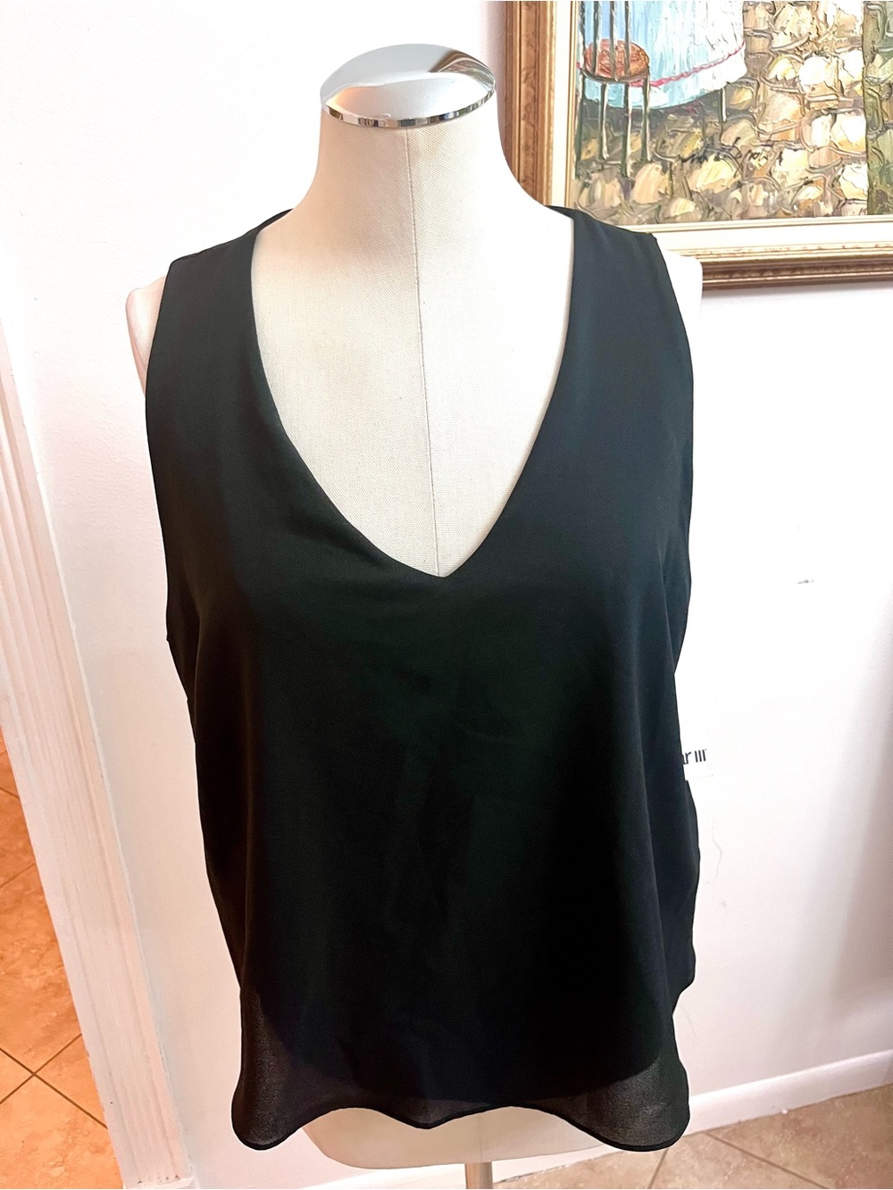Bar III Black V-Neck Sleeveless Camisole